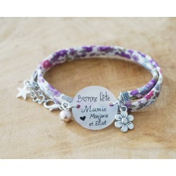 bracelet double tour liberty à personnaliser