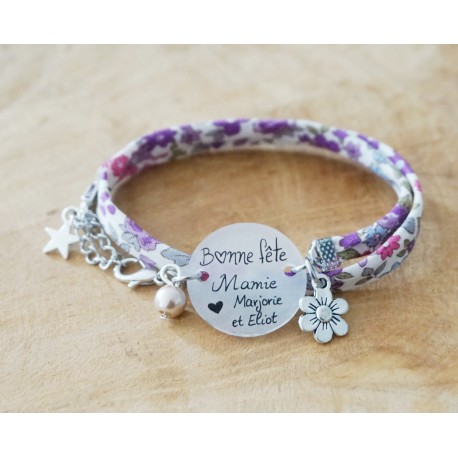 bracelet double tour liberty à personnaliser