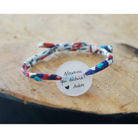 bracelet double tour liberty à personnaliser Mamie