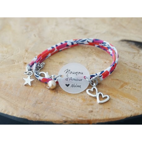 bracelet double tour liberty à personnaliser