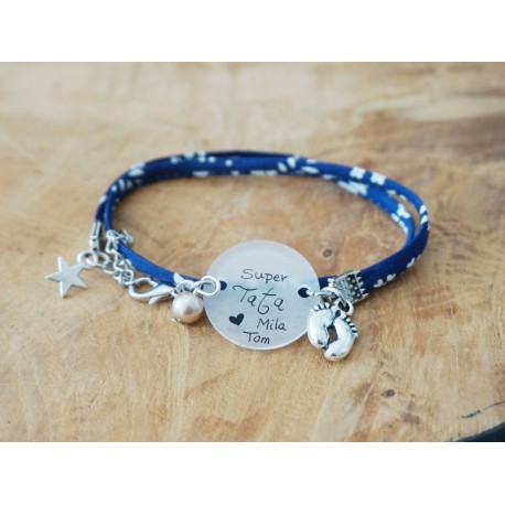 bracelet double tour liberty à personnaliser