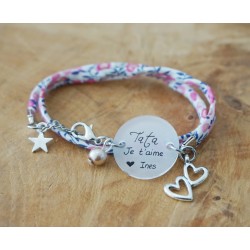 bracelet double tour liberty à personnaliser