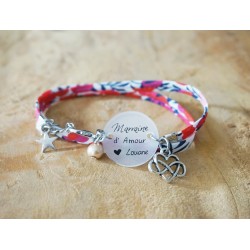 bracelet cuir daim liberty à personnaliser Tata