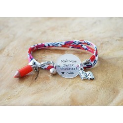 bracelet double tour liberty à personnaliser Maîtresse