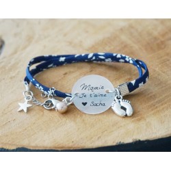 bracelet double tour liberty à personnaliser