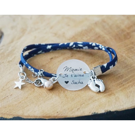 bracelet double tour liberty à personnaliser