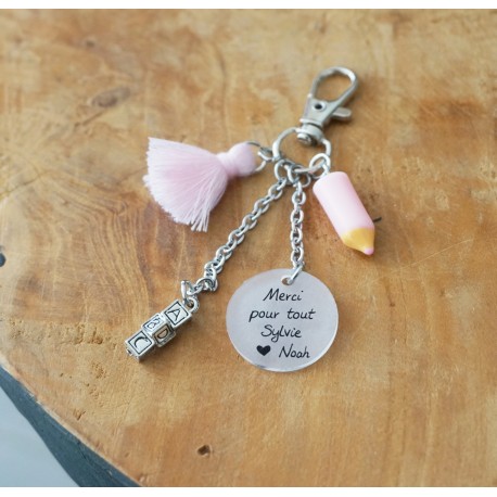 Bijoux de sac à personnaliser Marraine + prénom