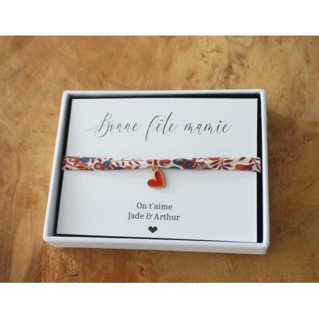 bracelet double tour liberty à personnaliser Mamie